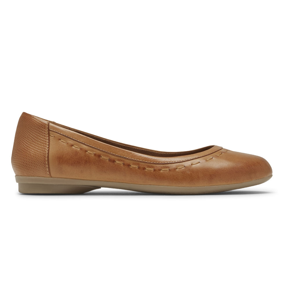 Rockport Flats For Womens Brown - Cobb Hill Maiika Ballet - ID6137859